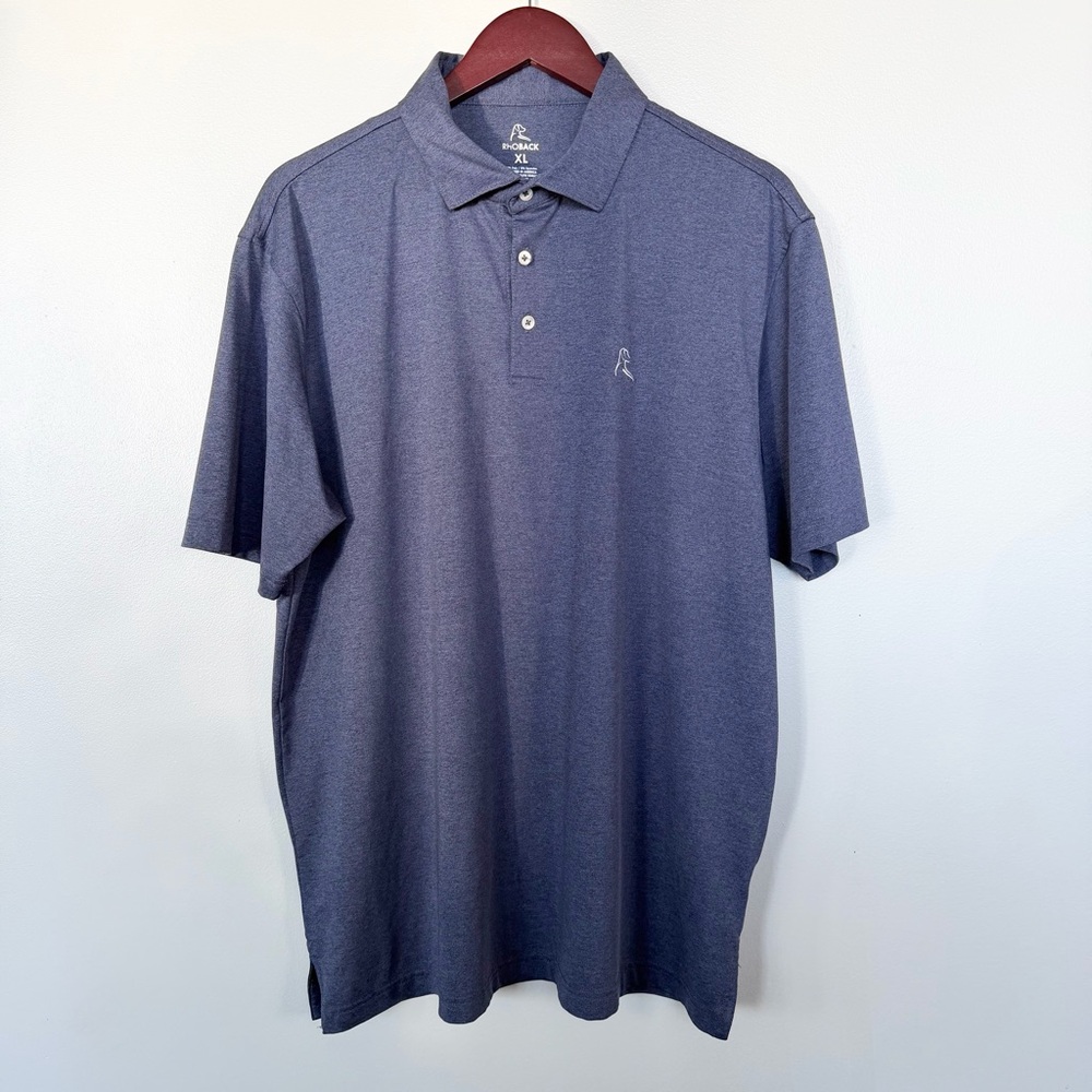 Rhoback "The Annapolis" Performance Polo – Heather Blue – Men's XL – EUC - Picture 2 of 8